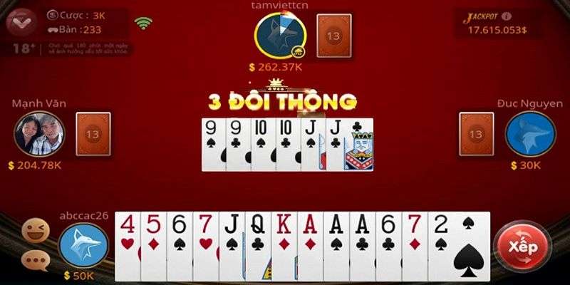 Hướng dẫn chơi game bài Tiến lên miền Nam 