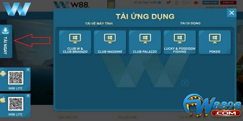 Một vài lưu ý nhỏ khi tải ứng dụng W88