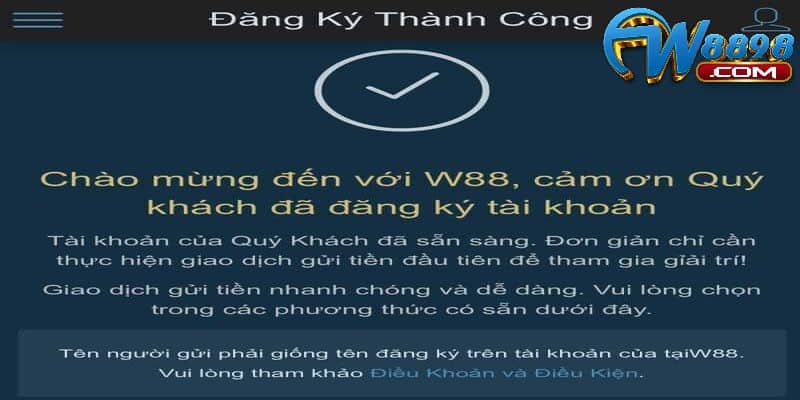 Cách đăng ký tài khoản W88 bằng Smartphone